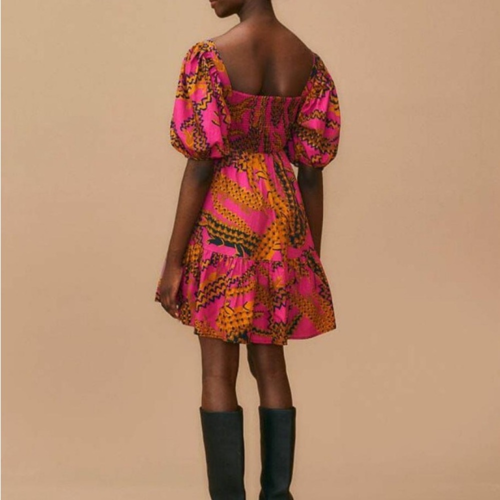 NWT Farm Rio Pink Croco Short Sleeve Mini Dress - Picture 3 of 3